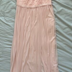 Elegant Pink Lace and Chiffon Dress David’s Bridal
